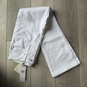 Calvin Klein White Denim Jeans with Silver Hardware